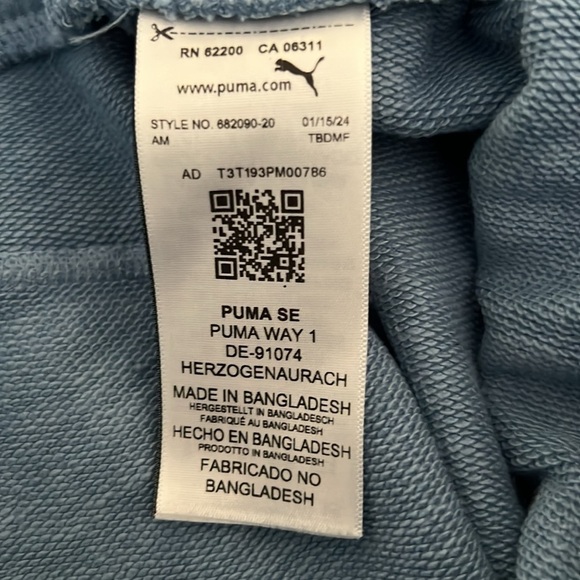 Puma Sky Blue Joggers with White Panels - Picture 6 of 9